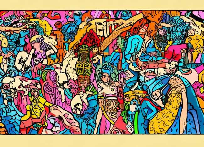 世界神话故事手抄报简笔画；世界神话故事手抄报简笔画竖版