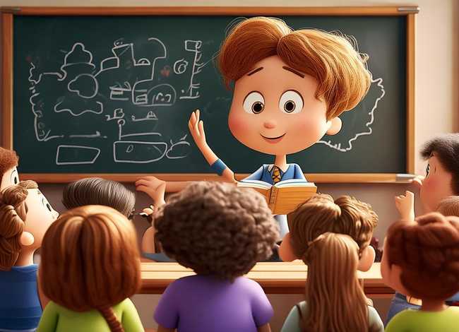 讲故事简笔画、老师讲故事简笔画