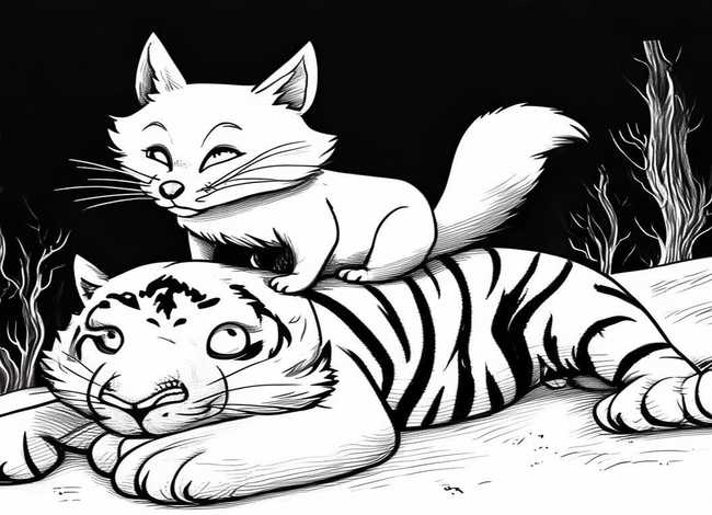 狐假虎威成语故事简笔画 成语故事狐假虎威简笔画图片