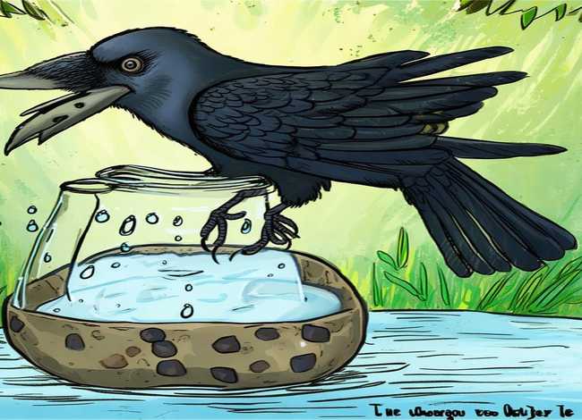 英语寓言故事手抄报乌鸦喝水（英语手抄报乌鸦喝水的故事的英文）