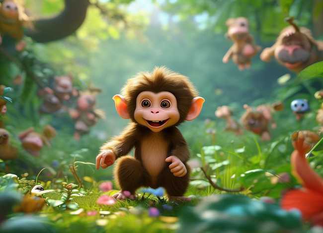 猴子儿童故事最新完整版视频、幼儿故事猴子学样视频
