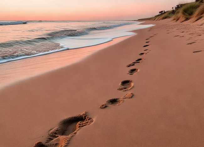 故事、故事沙滩上的脚印 故事、故事沙滩上的脚印