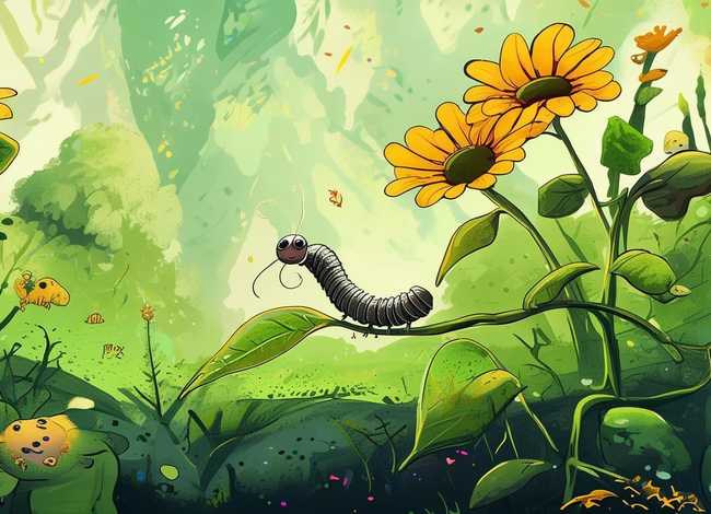 一寸虫绘本故事简笔画 - 一寸虫绘本故事读后感绘画