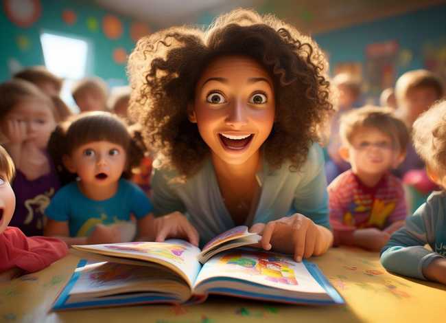 学前儿童教师讲故事图片 - 学前教育幼儿故事讲述