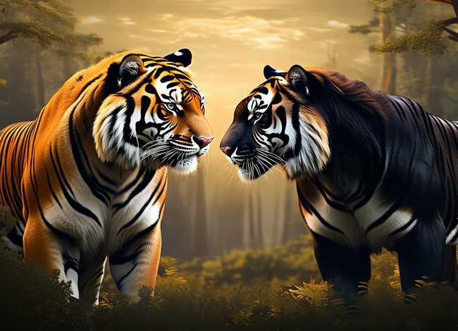 老虎和老虎的故事，老虎和描的故事