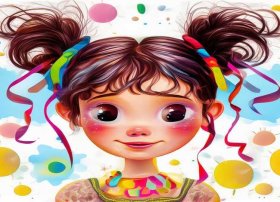 女孩发型儿童画 小女孩发型儿童画