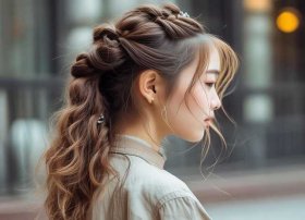 韩发型女中长编发 韩发型女中长编发图片