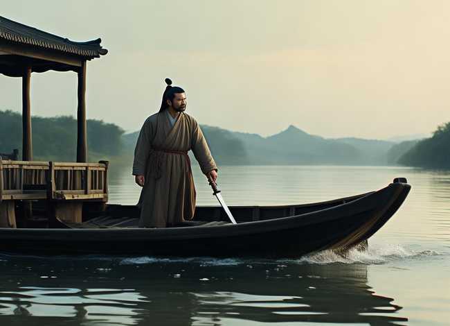 成语故事绘画作品刻舟求剑 - 成语故事大全文字版刻舟求剑