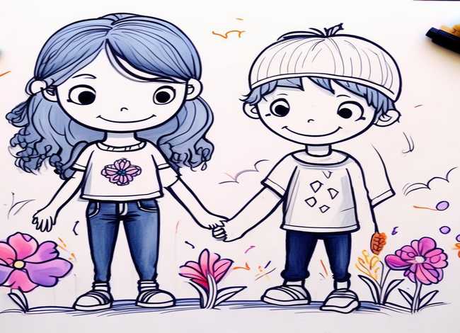 儿童女生图、儿童女生图片简笔画