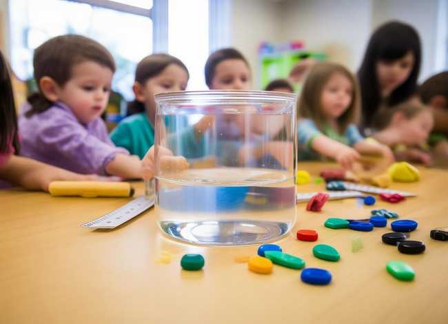 儿童数学关于体积与放入物的关系 - 放入物体的体积公式=总体积-()=容器的()×水上升的()