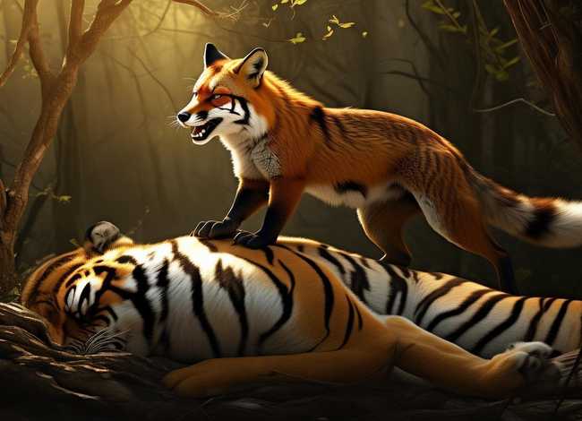 故事,狐假虎威；故事,狐假虎威的画怎么画的