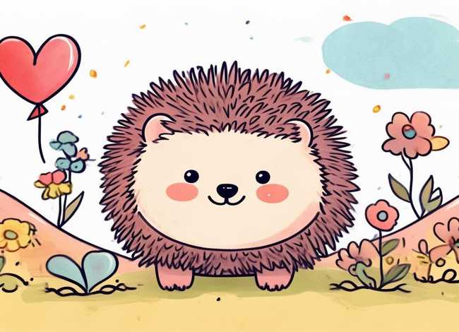 小刺猬儿童画，小刺猬儿童画教案