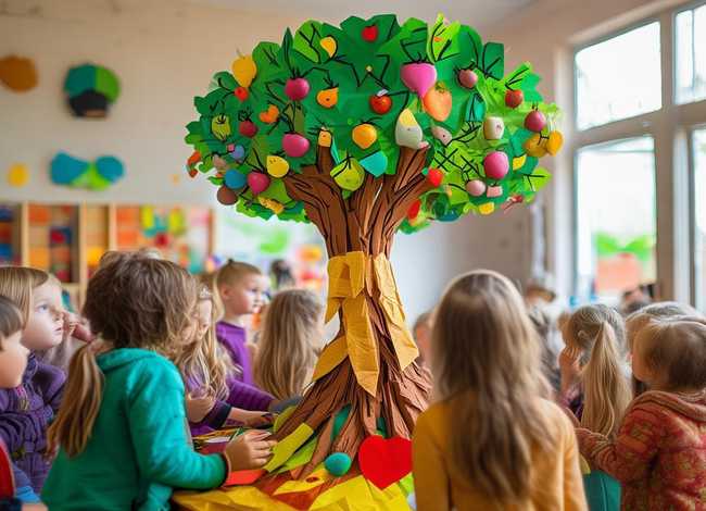 大树的故事儿童画、大树的故事绘画图片 幼儿园