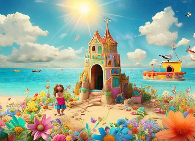 我的夏日故事儿童画；我的夏天儿童画