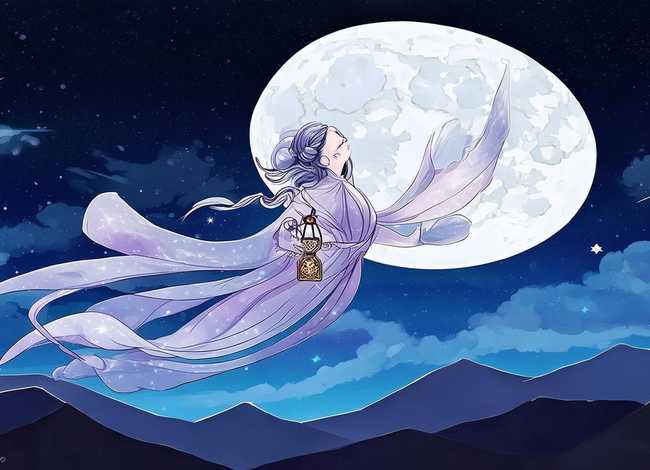 神话故事嫦娥奔月的4k绘画（嫦娥奔月的神话故事绘本手绘）