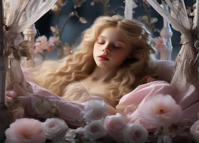 童话故事睡美人儿童画，睡美人童话故事绘画