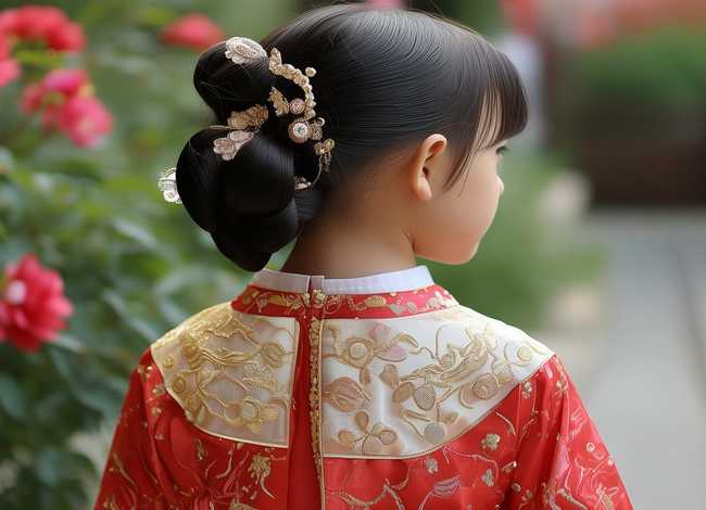 儿童汉服简单发型图片 - 儿童汉服简单发型图片女