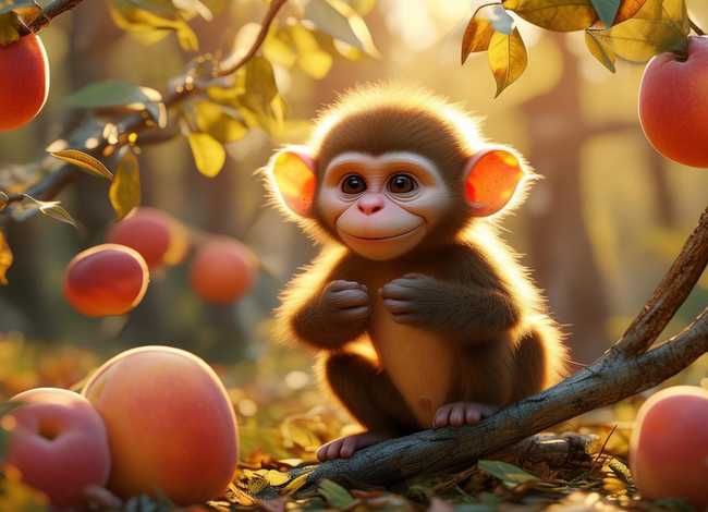 儿童睡前童话故事猴子摘桃 睡前小故事视频大全集小猴子摘桃子