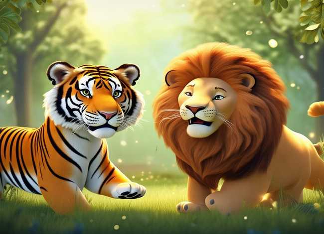 儿童故事老虎和狮子的故事，老虎和狮子儿童故事