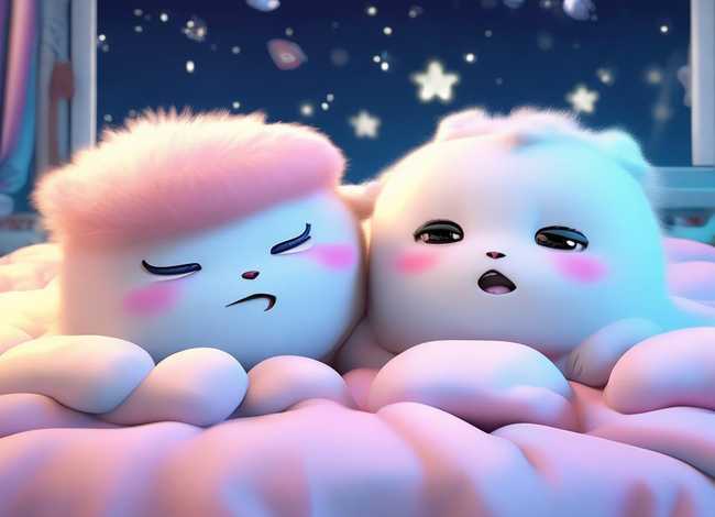 手绘插画q版人物睡觉、q版人物睡觉简笔画