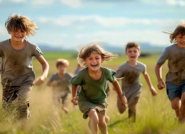 乡村儿童的生活无忧无虑（乡村儿童的生活无忧无虑,看到一群孩子）