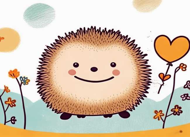 小刺猬儿童画，小刺猬儿童画教案