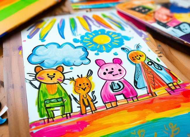 儿童亲子绘画作品图片 儿童亲子绘画作品图片简单