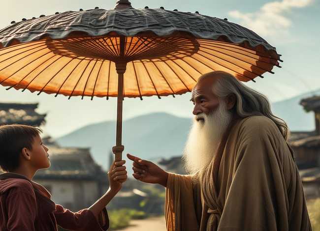 伞的故事 孔子借伞的故事