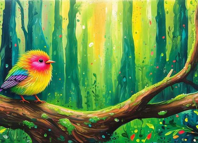 儿童画森林小鸟、儿童画森林小鸟怎么画