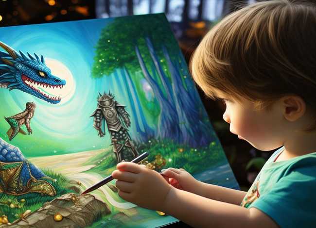 小孩画古代神话故事（小孩画古代神话故事图片）