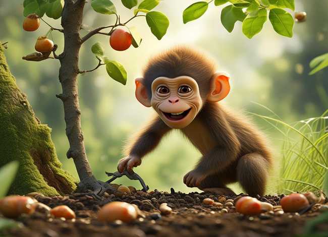 儿童故事长篇文字版猴子种麦子，幼儿故事小猴子种果树