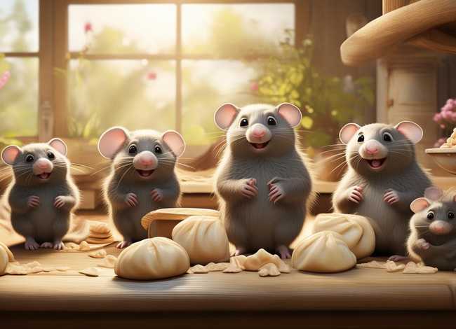 儿童故事七只鼹鼠包饺子，七只鼹鼠磨豆浆故事内容