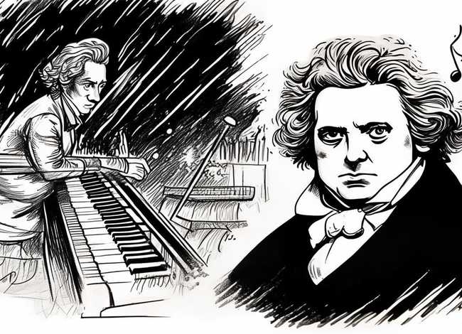 贝多芬的故事手抄报黑白模板，贝多芬的音乐故事手抄报