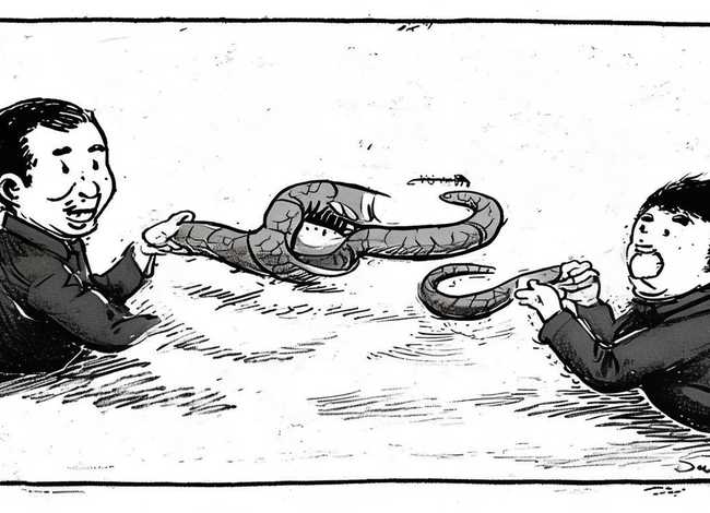 成语故事画蛇添足图画 画蛇添足成语故事插图简笔画