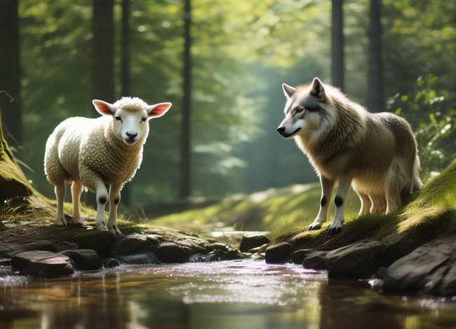 狼和小羊儿童故事音频图片；狼和小羊寓言故事音频