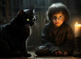 儿童故事黑猫 - 黑猫的故事鬼故事