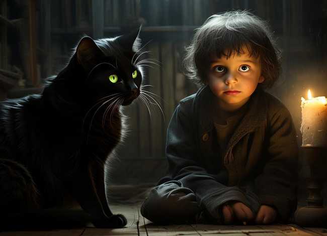 儿童故事黑猫 - 黑猫的故事鬼故事