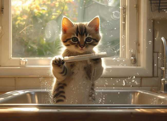 小猫刷牙故事、小猫刷牙故事简短