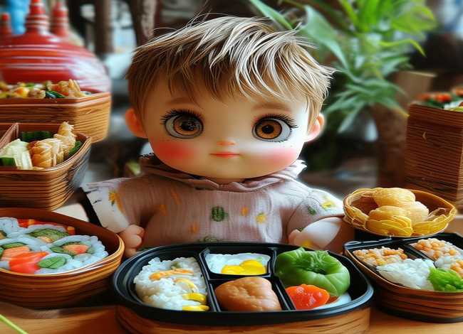 便当儿童画，便当儿童画图片