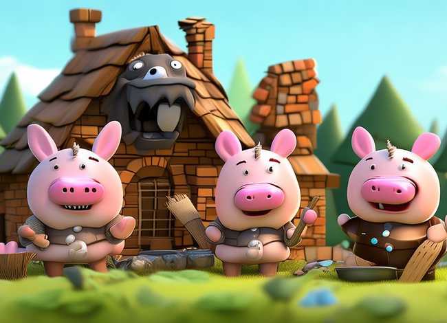 三只小猪短故事；三只小猪短故事视频