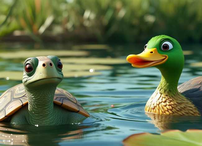乌龟与野鸭儿童故事视频（乌龟与野鸭的故事）