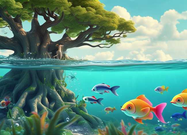 大海纽扣树叶小狗创编儿童故事 - 大海小鱼大树小鸟编童话故事 大海纽扣树叶小狗创编儿童故事 - 大海小鱼大树小鸟编童话故事