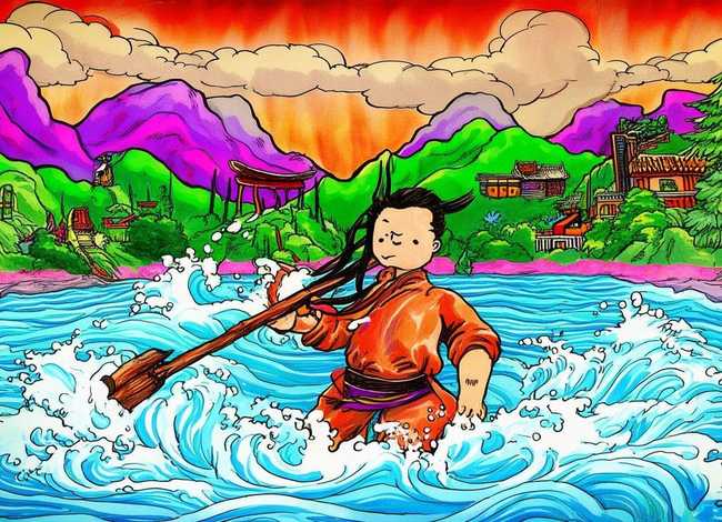 大禹治水的故事儿童版手抄报；大禹治水的故事 手抄报