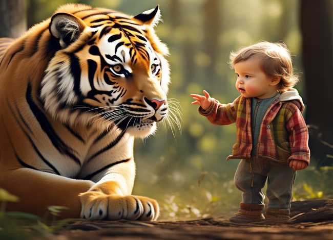 儿童故事老虎和小孩 - 老虎和小孩故事视频