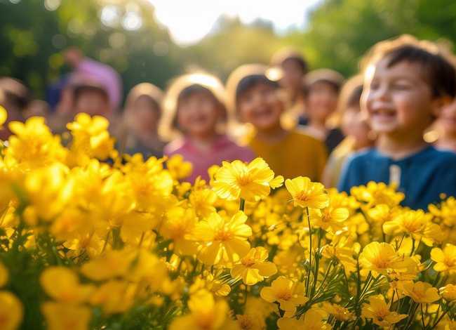 儿童迎春花 - 儿童迎春花图画