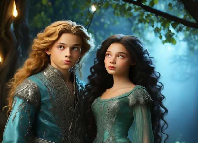 童话故事王子和公主绘画 - 王子和公主的童话