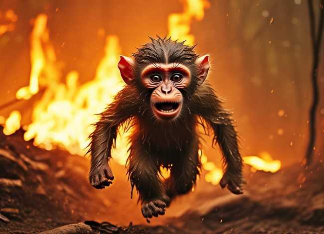 小猴子家着火了的故事、小猴子回家的故事