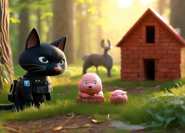 黑猫警长儿童故事三只小猪;黑猫警长幼儿故事 黑猫警长儿童故事三只小猪;黑猫警长幼儿故事