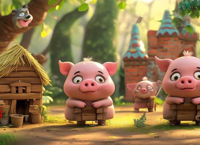 三只小猪儿童故事3-6岁，三只小猪幼儿故事