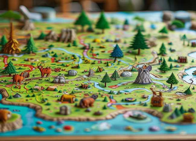 儿童探险地图绘画，儿童探险地图绘画图片